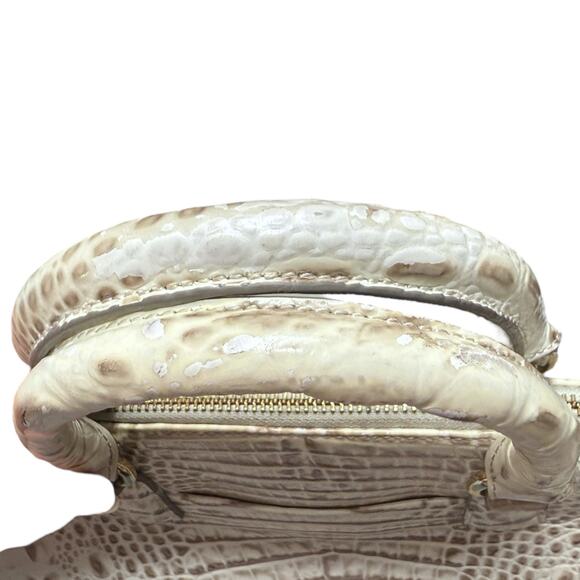 Brahmin Duxbury Satchel Shoulder Bag Beige White Melbourne Croc Embossed Purse‎ - Picture 14 of 16